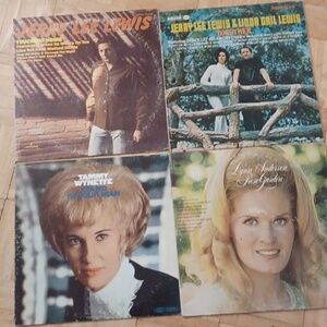 Vinyl records Jerry Lee Lewis, Tammy Wynette, Lynn Anderson Country Musi…